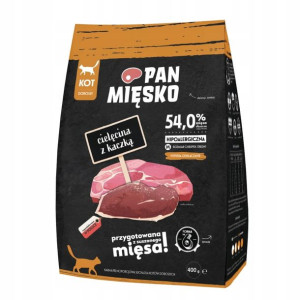 Karma sucha kot PAN MIĘSKO Cielęcina kaczka M 400g