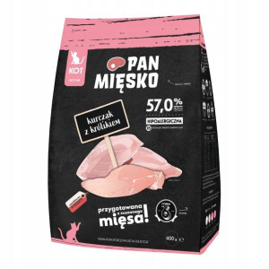 Karma kociąt PAN MIĘSKO Kurczak królik XS 400 g