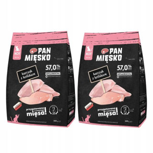 Karma kociąt PAN MIĘSKO Kurczak królik XS 2x 400 g
