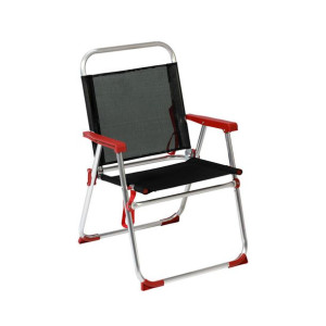 Fotel plażowy Czerwony Czarny Aluminium 22 mm (52 x 56 x 80 cm)