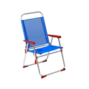 Fotel plażowy Czerwony Niebieski Aluminium 22 mm (52 x 56 x 92 cm)