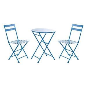 Zestaw Stołowy z 2 Krzesłami DKD Home Decor Niebieski Metal (3 pcs)