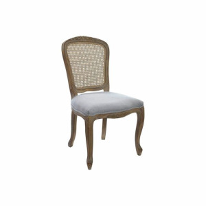 Krzesło DKD Home Decor Drewno Materiał Jasnoszary Rattan (53 x 49 x 95 cm)