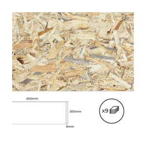 Płyta ze sklejki Bertini OSB 60 x 30 cm (9 Sztuk)