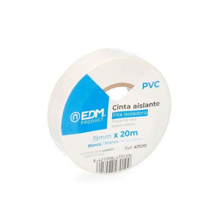 Taśma izolacyjna EDM Biały PVC (20 m x 19 mm)