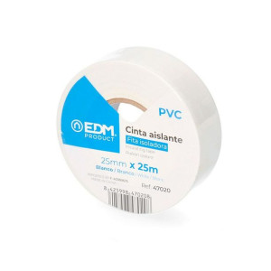 Taśma izolacyjna EDM Biały PVC (25 mm x 25 m)