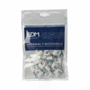 Zszywki EDM Nº 6 2 x 1 mm Biały Przewody 20 Sztuk