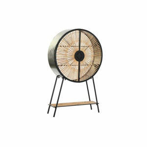 Kredens DKD Home Decor Czarny Naturalny Metal Rattan (80 x 27 x 130 cm)