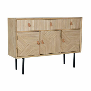 Kredens DKD Home Decor Jodła Naturalny Czarny Metal MDF (120 x 35 x 86 cm)