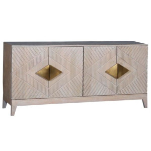 Kredens DKD Home Decor Beżowy Metal Drewno mango 160 x 40 x 75 cm