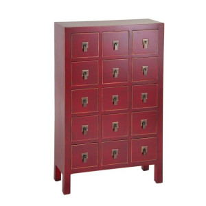 Kredens ORIENTE 63 x 26 x 104,5 cm Czerwony Drewno