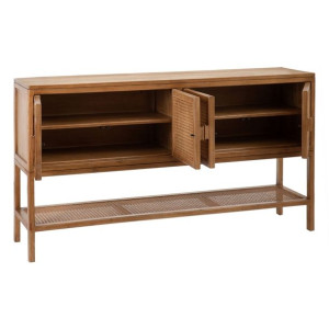 Kredens BATARI Naturalny Drewno Rattan 160 x 40 x 90 cm