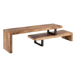 Kredens AVA Naturalny Czarny Drewno Żelazo 140 x 40 x 46 cm