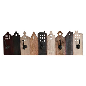 Wieszak ścienny DKD Home Decor Metal Drewno (81 x 10 x 25 cm)