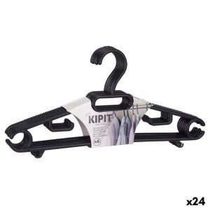 Zestaw Wieszaków Czarny Plastikowy 24 Sztuk (58 x 39 x 0,5 cm)