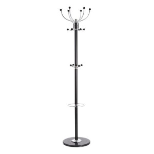 Stojan na klobúky 37 x 37 x 174 cm Czarny Metal Marmur
