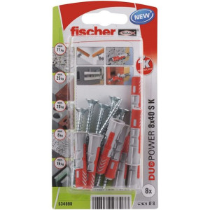 Wtyki i wkręty Fischer Duopower 534998 8 x 40 mm 8 Części