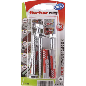 Pudełko śrubek Fischer duopower Wtyki i wkręty 4 Sztuk (10 x 50 mm)