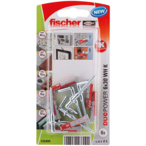 Gwoździe kątowe Fischer DuoPower 535000 Wkładki Ø 6 x 30 mm 6 Sztuk