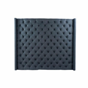 Zagłówek do łóżka DKD Home Decor Niebieski Poliester Drewno MDF