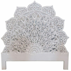 Zagłówek do łóżka DKD Home Decor MDF Biały (150 x 3 x 150 cm)