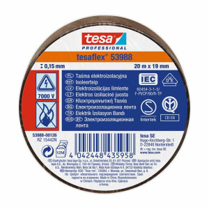 Taśma izolacyjna TESA Tesaflex 53988 Brązowy (20 m x 19 mm)