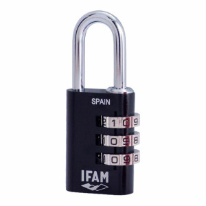 Zamek szyfrowy IFAM Combi30 Czarny Aluminium Stal chromowana (3 cm)