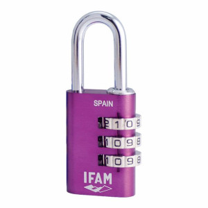 Zamek szyfrowy IFAM Combi30 Fiolet Aluminium Stal chromowana (3 cm)
