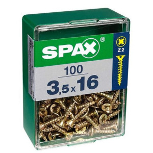 Pudełko śrubek SPAX Yellox Drewno Płaska głowa 150 Części (2 x 10 mm)