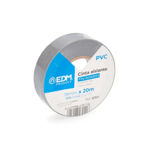 Taśma izolacyjna EDM Szary PVC (20 m x 19 mm)