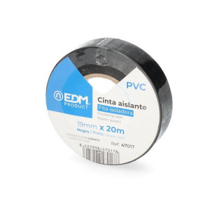 Taśma izolacyjna EDM Czarny PVC (20 m x 19 mm)