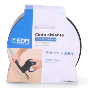 Taśma izolacyjna EDM 47040 Czarny PVC (30 m x 80 mm)