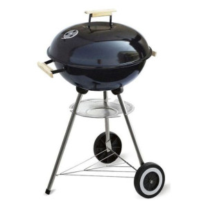 Grill Węglowy z Pokrywką i Kółkami Algon Czarny (Ø 45 cm) Stal emaliowana
