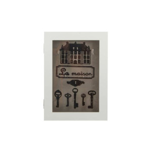 Szafa na klucze DKD Home Decor 23 x 32 x 6 cm Szkło Biały Drewno MDF