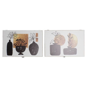 Narzuta DKD Home Decor Wazon 46,5 x 6 x 31,5 cm 2 Sztuk Drewno MDF