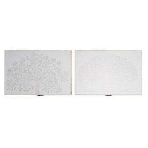 Narzuta DKD Home Decor Drzewo Licznik 46,5 x 6 x 31,5 cm 2 Sztuk Drewno MDF