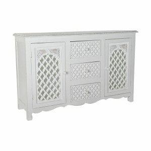 Kredens DKD Home Decor Biały Lustro Drewno mango (122 x 39 x 77 cm)