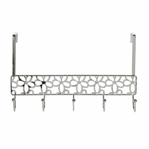 Wieszak na drzwi DKD Home Decor 32 x 10 x 19 cm Srebrzysty Metal Kvety