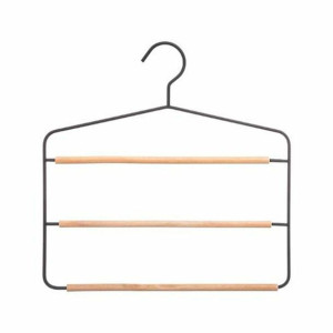 Wieszak Organizer 5five Czarny Drewno Spodnie Metal (36 x 34,5 x 1,3 cm)