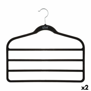 Wieszaki 5five ABS Spodnie Czarny Nylon 2 Sztuk (44,8 x 41,5 cm)