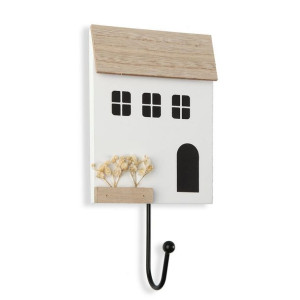 Wieszak na ubrania Versa House Biały Metal Drewno MDF (4 x 22 x 10 cm)