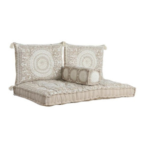 Fotel ogrodowy DKD Home Decor 155 x 76 x 65 cm Beżowy