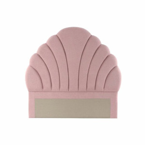 Zagłówek do łóżka DKD Home Decor Różowy Poliester Drewno MDF