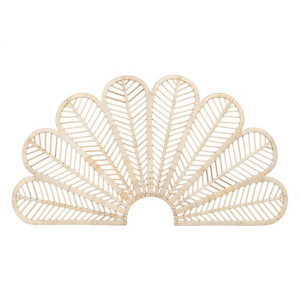 Zagłówek do łóżka 160 x 3 x 87 cm Naturalny Rattan