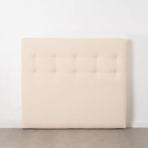 Zagłówek do łóżka 105 x 8 x 125 cm Tkanina syntetyczna Krem