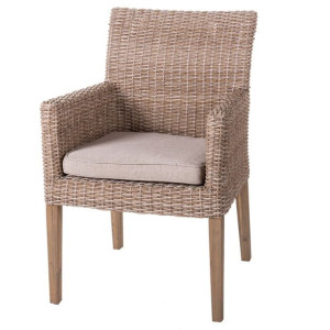 Záhradná stolička Patsy Naturalny Drewno Rattan 58 x 63 x 86 cm