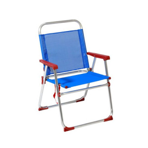 Fotel plażowy Czerwony Niebieski Aluminium 22 mm (52 x 56 x 80 cm)