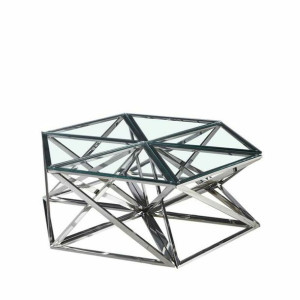 Stolik DKD Home Decor Szkło Stal (6 pcs) (137.5 x 120.5 x 45.4 cm)