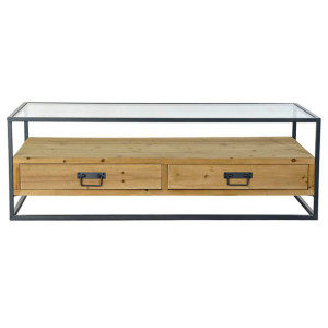 Stolik DKD Home Decor Metal Szkło Jodła (120 x 60 x 40 cm)