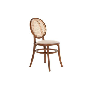 Krzesło DKD Home Decor Beżowy Tapicerowane Rattan Wiąz (43 x 43 x 89 cm)